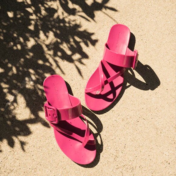 Veronica Beard Salva Jelly Slides in Magenta Pink size 10 - Picture 1 of 8